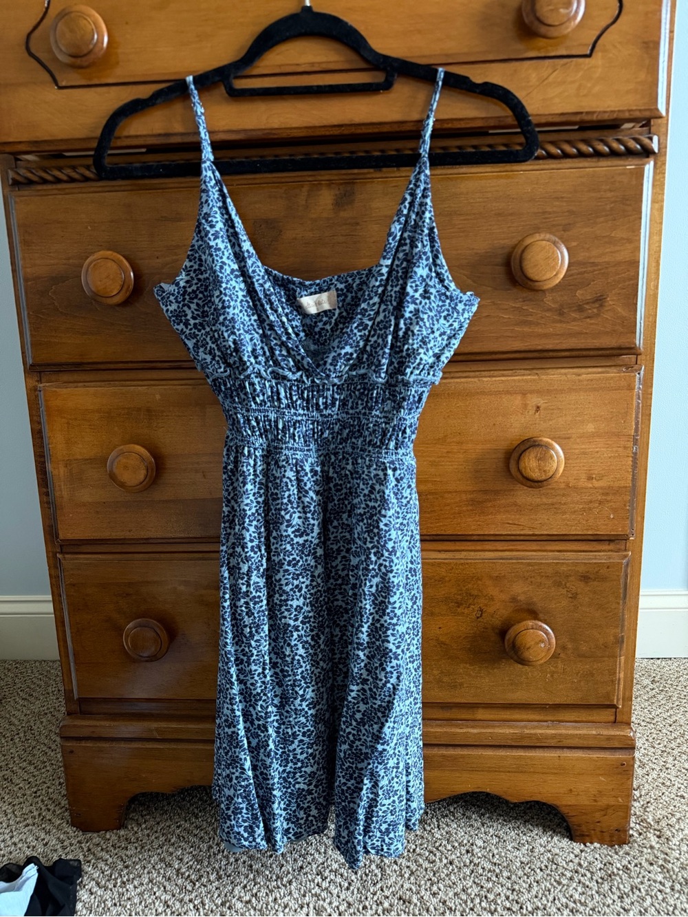 Altar'd State Blue Spaghetti-Strap Smocked Waist Mini Dress